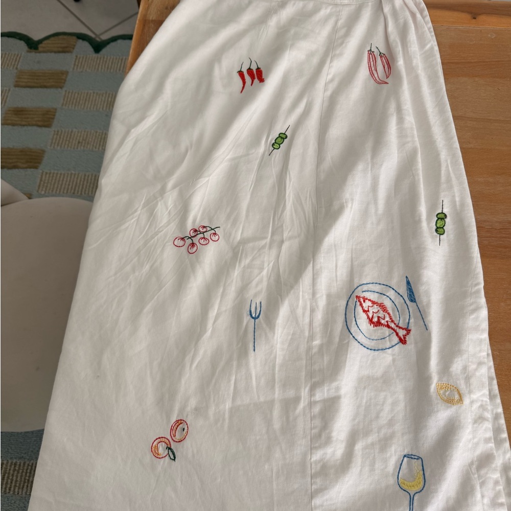 Maeve Anthropologie Embroidered Maxi Skirt with Front Slit - Picture 6 of 8